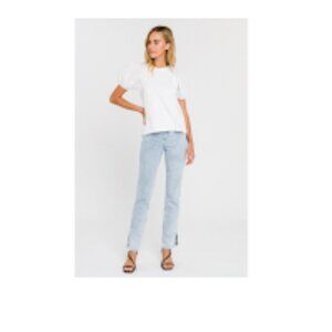 NWT - English Factory Womens Puff Sleeve Top - Size XS